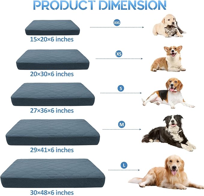 CHHKON Dog Bed Covers Replacement Washable Waterproof Pet Puppy Bed Cover for Dog, Cover Only (Blue,41x29x6 inch)