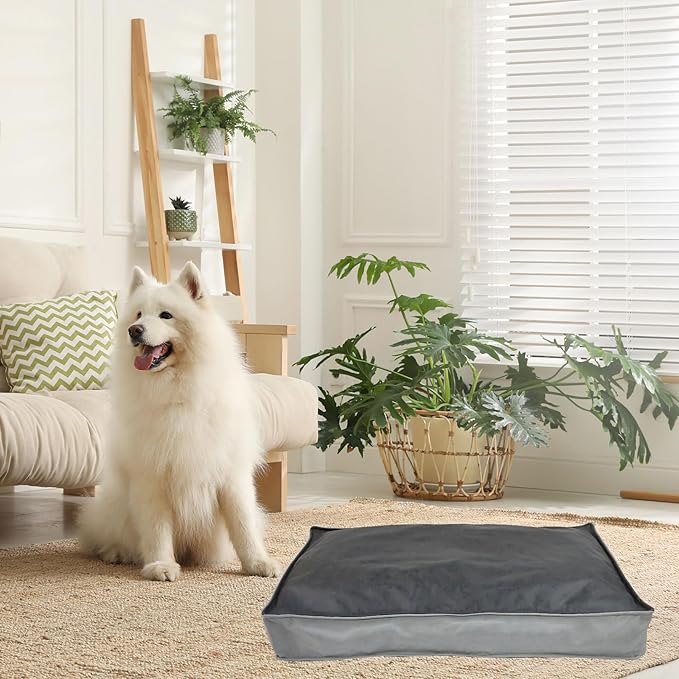 Dog Bed Cover, Comfortable and Quiet Dog Bed Covers for Pet Mat Bed,Washable Removable Cover,Faux Leather Pet Nest, 36" L x 27" W x 3" H ,Cover Only
