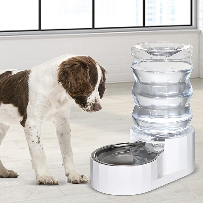 RIZZARI Automatic 6L Pet Waterer,Gravity Stainless Steel Water Dispenser, 100% BPA-Free, Large Capacity Water Feeder for Cats and Medium and Large-Sized Dogs