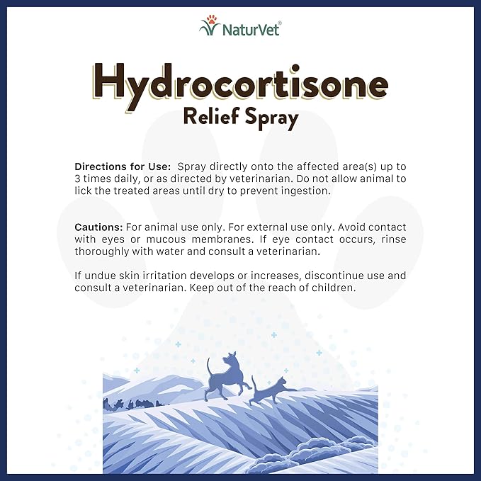 NaturVet Hydrocortisone Relief Spray for Dogs, Cats & Horses 4 oz