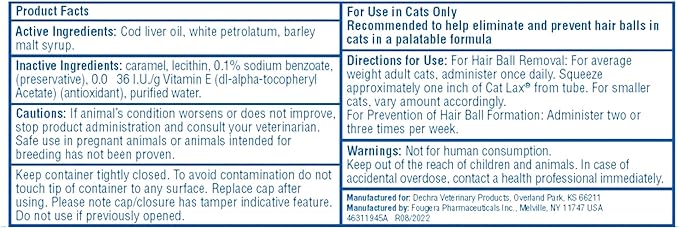 CatLax for Hairball Elimination and Prevention in Cats, 2 oz