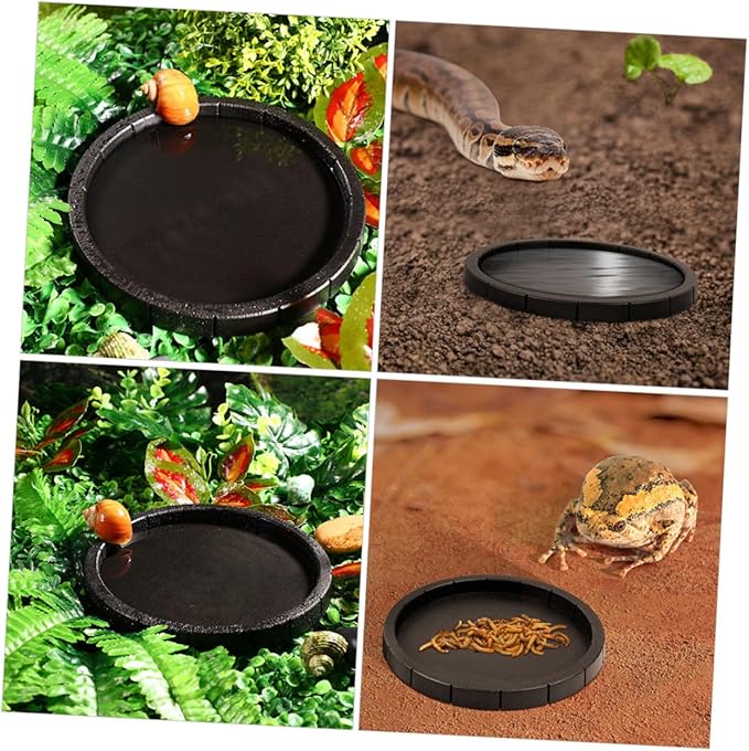 Pet Reptile Lizard Food Bowl Reptile Bowl Terrarium Water Bowl Reptile Feeding Dish Reptile Water Bowl Reptile Food Dish Water Dish Animals Turtle Food Plastic