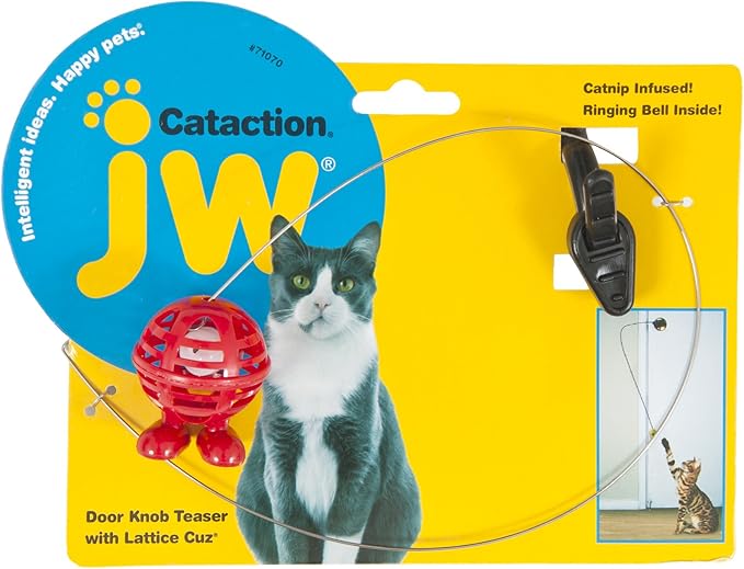 JW Cataction Doorknob Teaser with Cuz Toy, Multicolor, One Size, (71070)