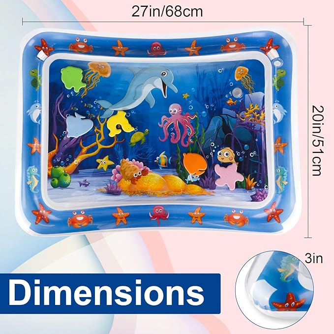 Thickened Sensory Water Playmat for Cats - Water Sensor Playmat with Fish for Cool Comfortable Pet Play - Dolphin Design