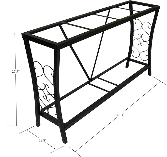 55 Gallon Metal Aquarium Stand, 48.3" L x 12.5" W, Black