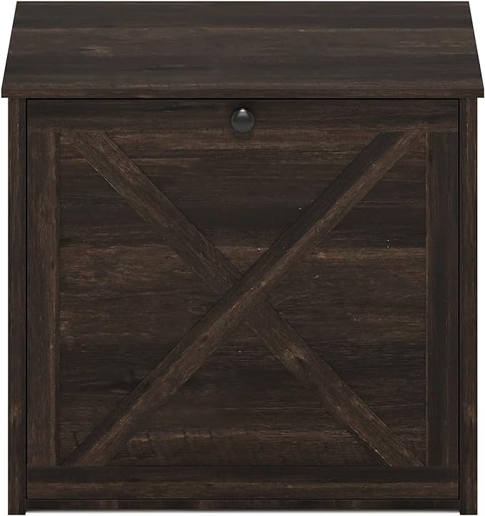 Furinno Peli Small Cat Litter Box Enclosure with Single Door, Ebony