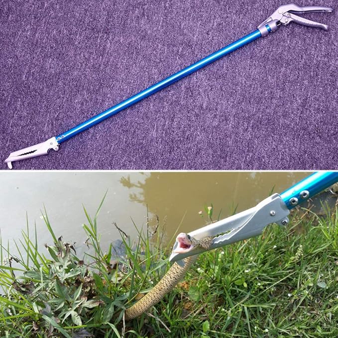 47-inch Snake Tongs Snake Catcher Grabber Tool Aluminum Alloy Reptile Catching Professional Equipment