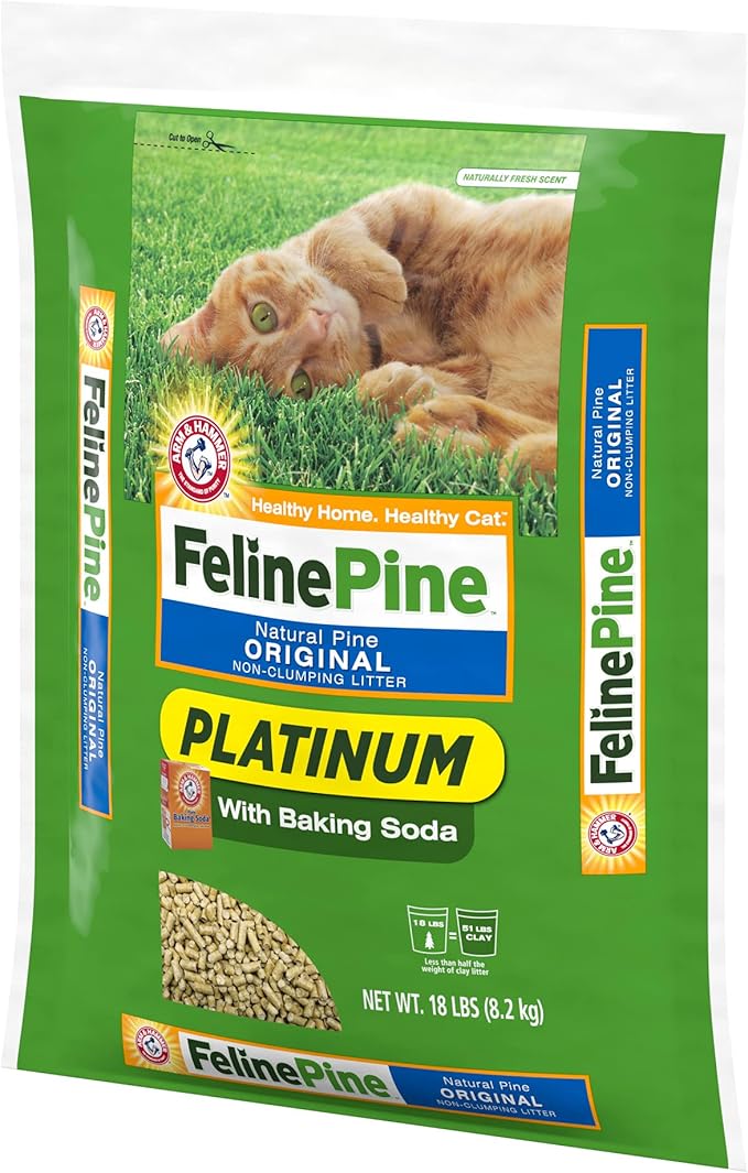 Feline Pine Platinum Non-Clumping Cat Litter 18lb.