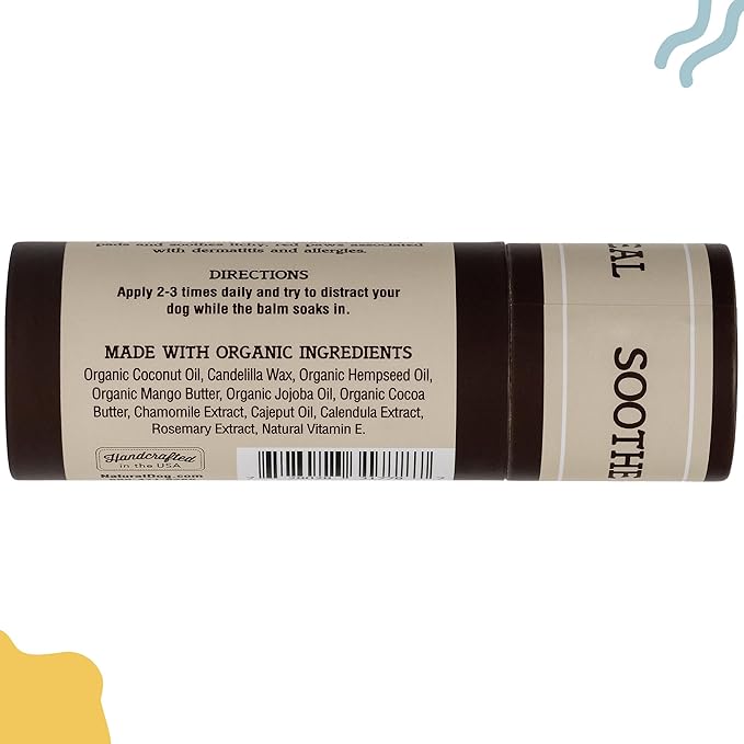 Natural Dog Company Paw Soother Balm, 2 oz. Stick, Dog Paw Cream and Lotion, Moisturizes & Soothes Irritated Paws & Elbows, Protects from Cracks & Wounds