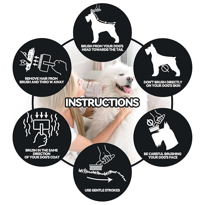 Dog Slicker Brush for Goldendoodles, Poodles, Doodles - Poodle & Doodle Brush - Extra Long Pin Brush For Medium to Long Haired Dogs - For Pet Undercoat Hair Grooming Shedding Dematting -Black