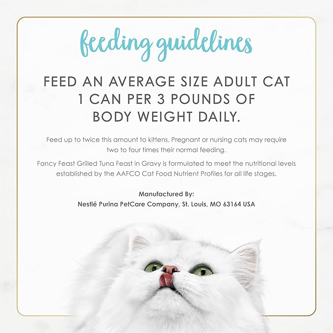 Purina Fancy Feast Grilled Wet Cat Food Tuna Feast in Wet Cat Food Gravy - (Pack of 24) 3 oz. Cans