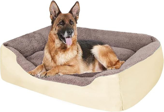 PUPPBUDD Dog Beds for Medium Dogs, Washable Dog Bed Comfortable and Breathable Pet Bed Rectangle Warming Dog Bed for Medium Dogs