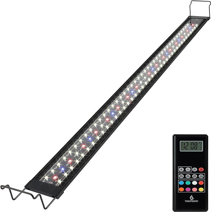 Fish Tank Light LED Aquarium Lights with Extendable Bracket (Remote Controller Version, 48-54")