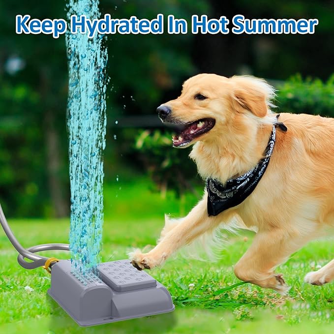 Outdoor Dog Water Fountain Step On Dog Water Sprinkler Paw Activated Dog Drinking Waterer