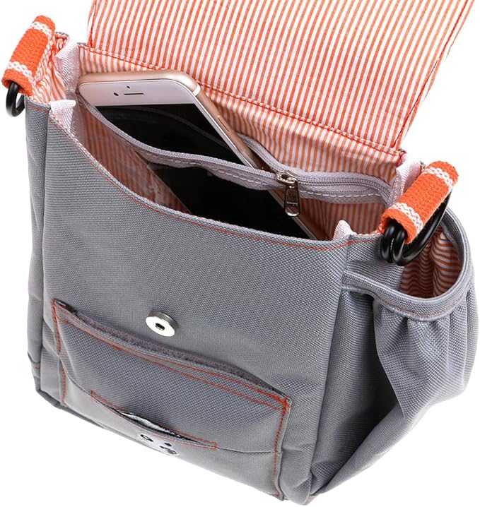 DOOG | Walkie Bag | Adjustable Shoulder Bag with Poo Bag Compartment and Water Bottle Compartment | Grey