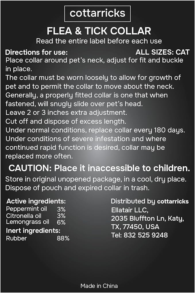 Flea and Tick Prevention for Cats - Flea Collar - 4 Count