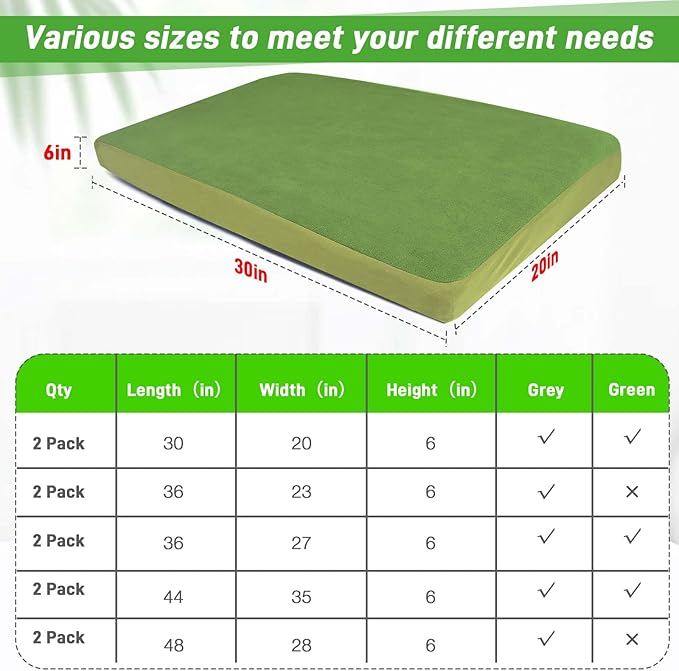 Dog Bed Covers Replacement Washable 100% Waterproof Soft Dog Bed Sheet Green 2 Pack 20" x 30" XS