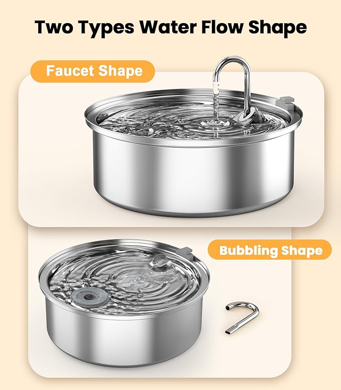 oneisall Dog Water Bowl Dispenser,7L Quiet Automatic Dog Water Dispenser Stainless Steel,100% BPA-Free for Cats and Small and Medium Large-Sized Dogs