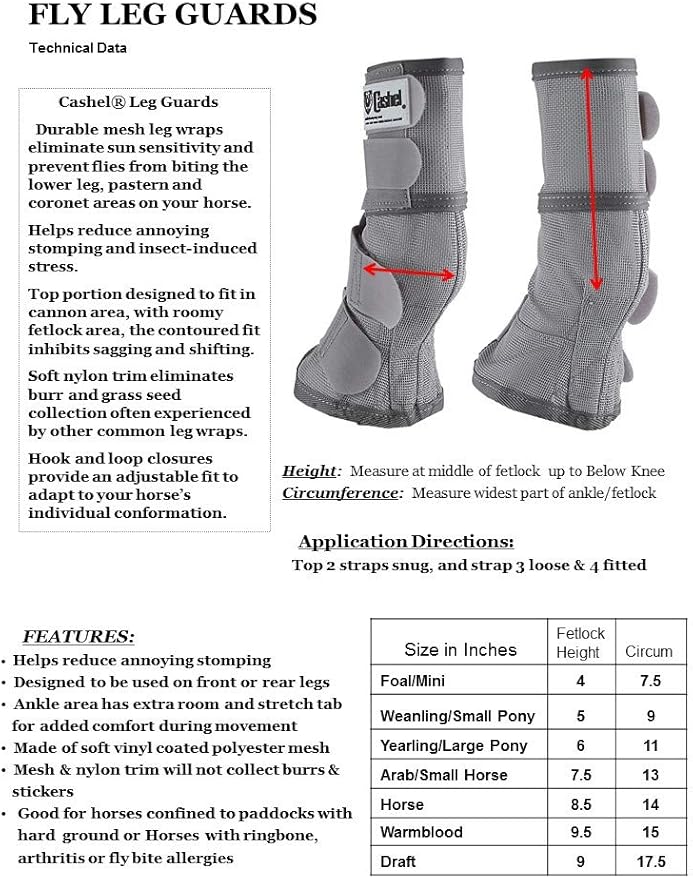 Cashel Crusader Leg Guard Fly Boots, Grey, Horse