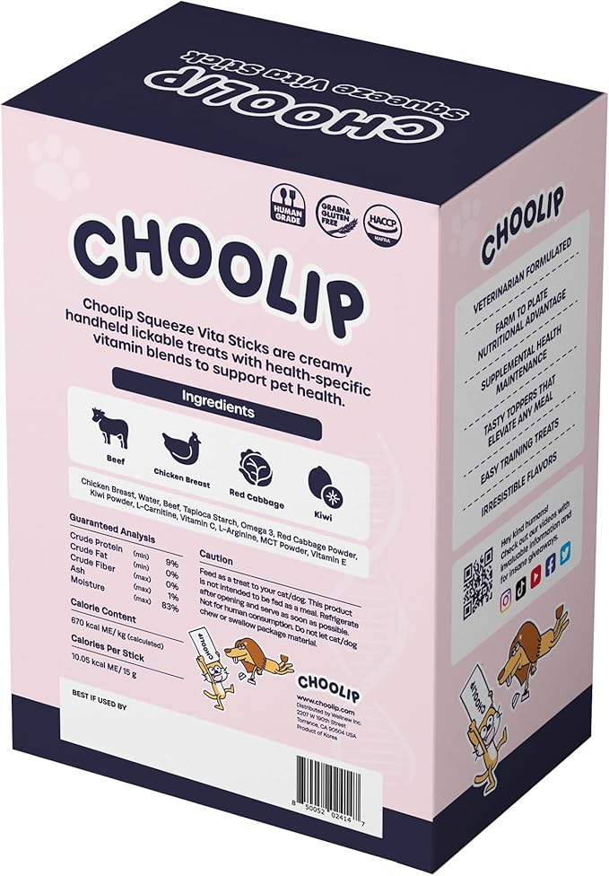 Squeeze Vita Stick for Brain. Nutrient-Packed Cat Treats with MCT, EPA/DHA, L-Carnitine, L-Arginine and More! 49pk Vet-Formulated Cat Treats. Dog or Cat Birthday Treat, Calming Training Tool.