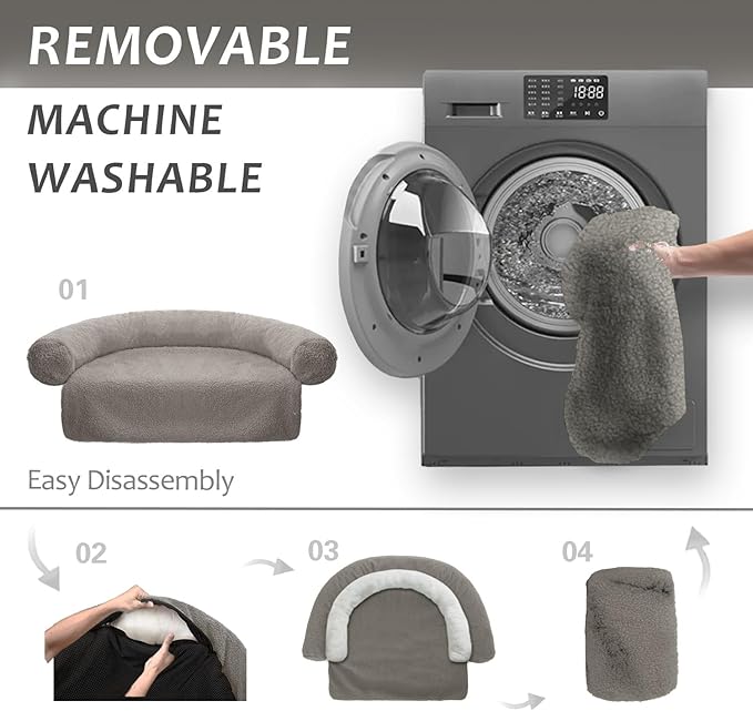 Dogs/Cats Bed Mats, Couch Cover for Dogs, Sofa Style Luxurious Mat for Pets, Waterproof Lining and Nonskid Bottom Perfect on Dog Crate, Cat Cage or in The Car. (Dark Gray Granular, XXL)