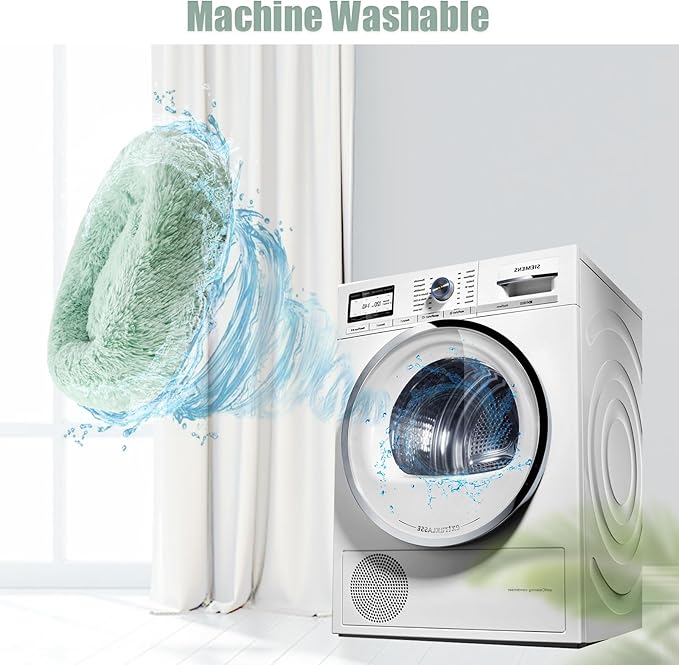 Aurako Cat Bed Dog Bed Round Cushion Pet Bed Mat Ultra Soft Plush Donut Sofa Comfortable Pillow Machine Washable Pet Cuddle Beds for Kitten Small Medium Large Dogs Cats 16" Green