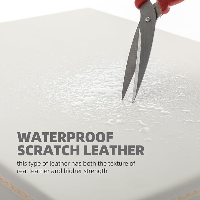 Cat House for Indoor Cats Condo,Cat Furniture with Large Area Cat Scratch Pad Cat Hideaway Cave,Leather Cat Bed Side Table & Nightstand for Living Room and Bedroom Decoration,White