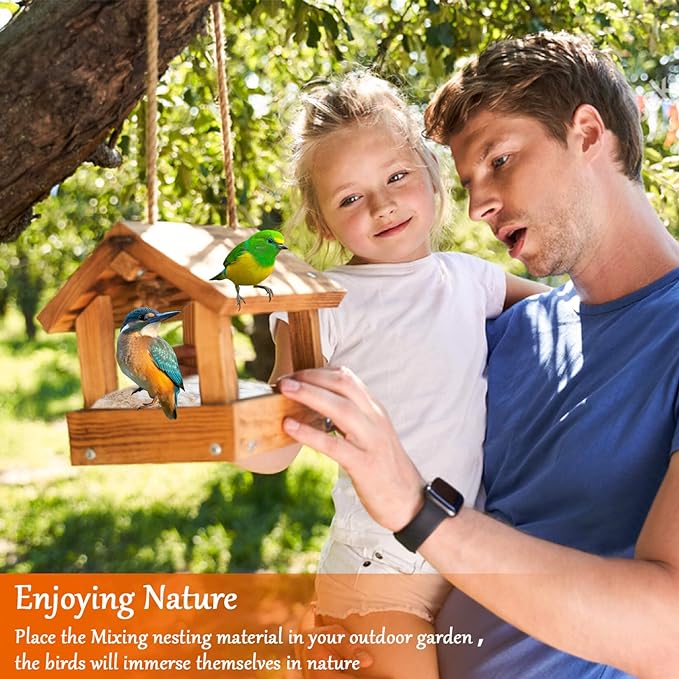 Sukh 2 Pack Bird Nesting Material - Bird Nests Bedding Hummingbird Nesting Material Mixing Canary Nesting Material Finch Nesting Material Parakeet Nesting Materials for Cage,Gardens,Tree Trunks (80G)