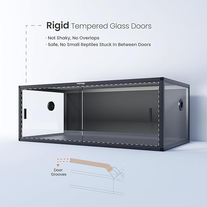 85 Gallon Reptile Tank, Front Opening Snake Tank for Easy Maintenance, Reptile Enclosure with Top Screen Ventilation 48''x24''x18''