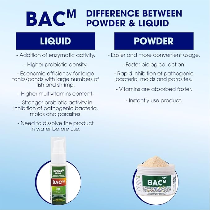 BACM Natural Color Enhancement for Fish, Combination of Probiotic & Multi-Vitamins for Aquarium A, B6, B2, Pleasant Smells (BACM, 30ml)