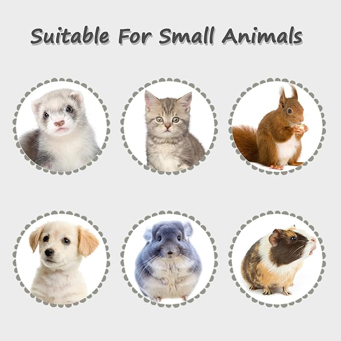 LOS ANDES No-Drip Water Bottle/Feeder for Guinea Pigs/Hamsters/Bunnies/Ferrets/Squirrel/Hedgehog/Other Small Pets, Weather Resistant Cage Water Dispenser for Dogs/Cats, 12oz, Gray