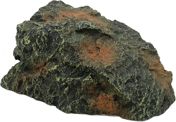 Reptile Rock Hide Cave, Aquarium Habitat Decor Rock Tortoise Hideout for Lizards, Turtles, Reptiles, Amphibians, Fish