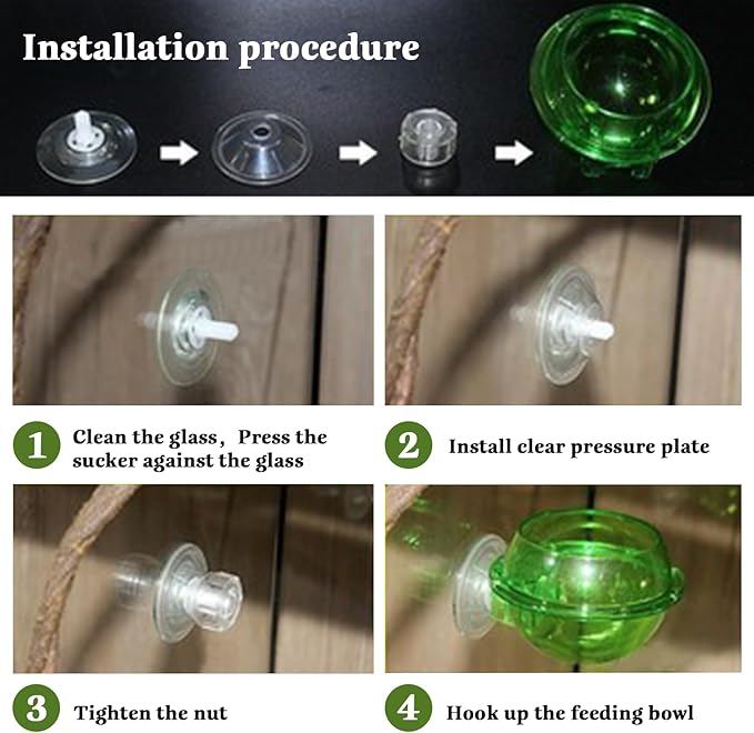 PINVNBY Reptile Bowl with Suction Cup,Chameleon Feeding Bowl,Gecko Food and Water Feeding Dish Pet Feeder Supplies Accessories for Lizards,Snakes,Bearded and Dragons(4 Pcs)