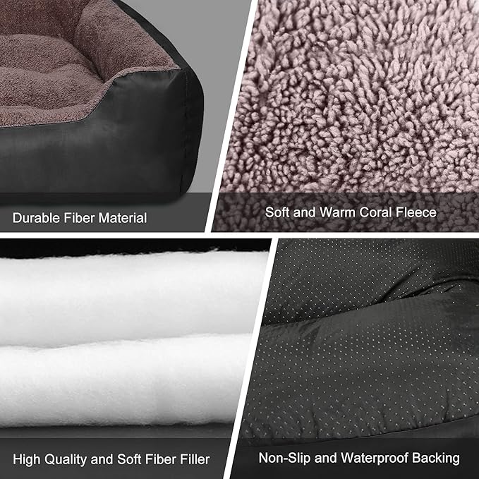 PUPPBUDD Dog Beds for Medium Dogs, Washable Dog Bed Comfortable and Breathable Pet Bed Rectangle Warming Dog Bed for Medium Dogs