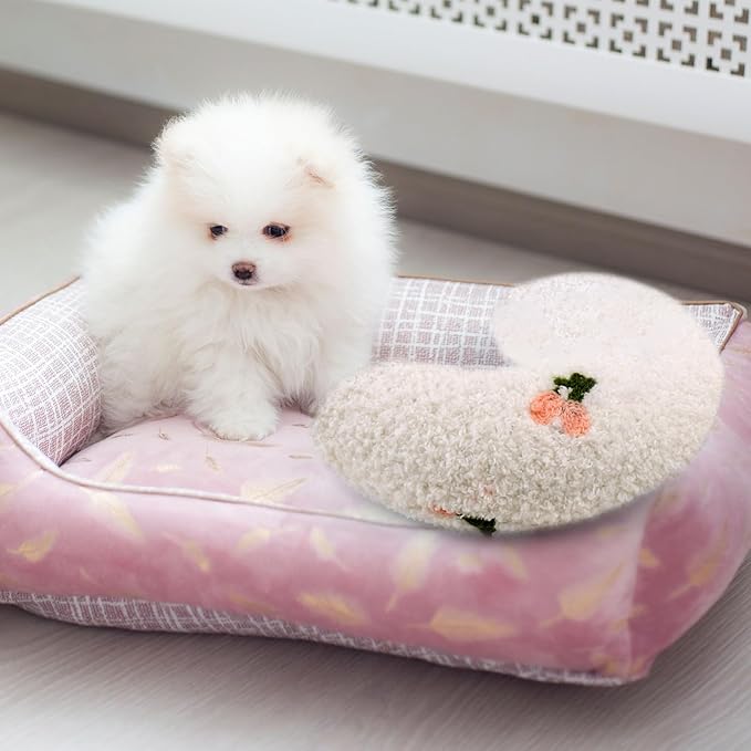 Mity rain Dog Pillow, Dog Calming Pillow Large 14.2" * 9.4", Anxiety Relief Pillow for Dog, Ultra Soft High Density Neck Pillow for Joint Relief Sleeping Improve, Pet Calming Pillow White