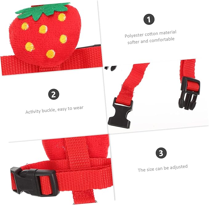 1 Set Rabbit Leash Mini Harness Pet Clothes Summer Outfit Pet Chest Harness Summer Vest Adjustable Rabbit Harness Small Pet Leash Kit Ferret Red The Dog Polyester Avocado