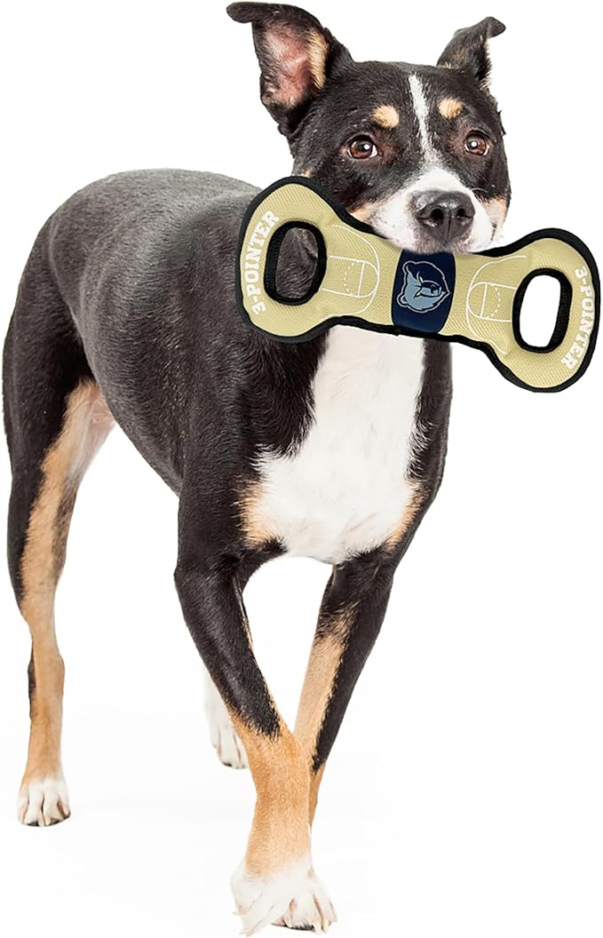 Pets First NBA Memphis Grizzlies Field Toy. - Tough Nylon Pet Toy with Double Trim Stitching & Inner Squeaker, One Size