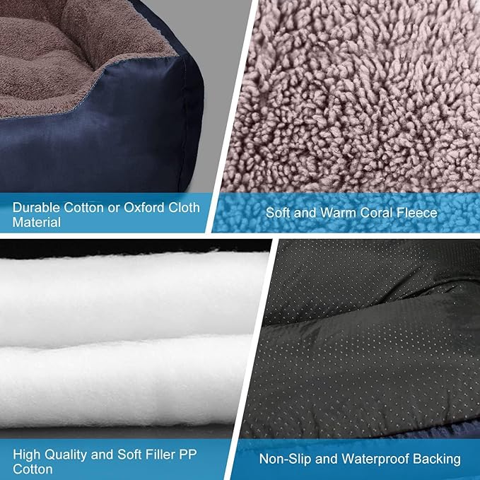 PUPPBUDD Dog Beds for Medium Dogs, Washable Dog Bed Comfortable and Breathable Pet Bed Rectangle Warming Dog Bed for Medium Dogs