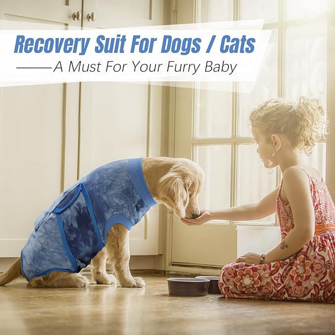 Kuoser Dog Surgery Suit, Surgical Onesie for Dogs Female Spay, Soft Dog Recovery Suit Male Neuter, Pet Abdominal Surgery Shirt Dog Body Suits After Surgery Wear, Anti Licking Dog Cone Alternative, XL