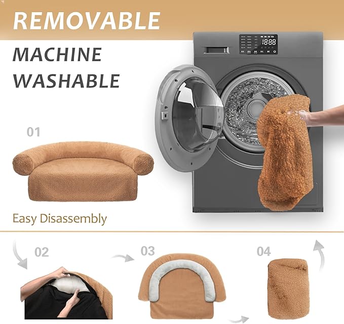 Dogs/Cats Bed Mats, Couch Cover for Dogs, Sofa Style Luxurious Mat for Pets, Waterproof Lining and Nonskid Bottom Perfect on Dog Crate, Cat Cage or in The Car. (Brown Granular, XXL)