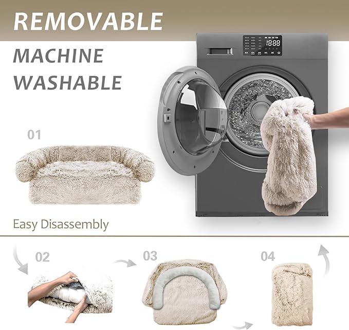 Dogs/Cats Bed Mats, Couch Cover for dogs, Sofa Style Luxurious Mat for Pets, Waterproof Lining and Nonskid Bottom Perfect on Dog Crate, Cat Cage or in The Car. (Desert Brown, XXL)