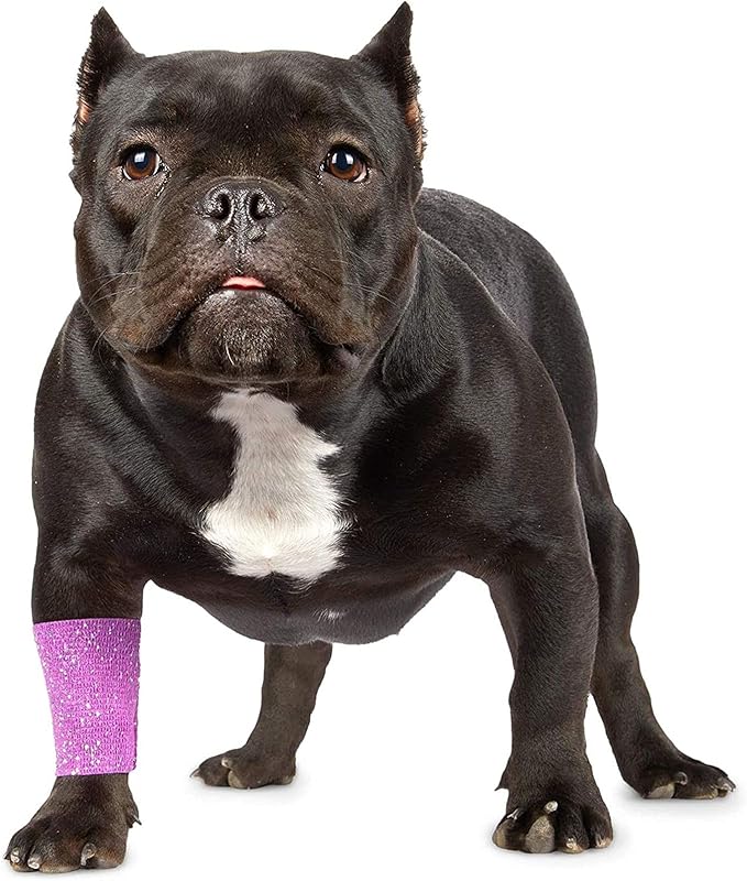 Self Adhesive Wrap, Glitter Cohesive Vet Tape for Pets (3x180 in, 12 Pack)