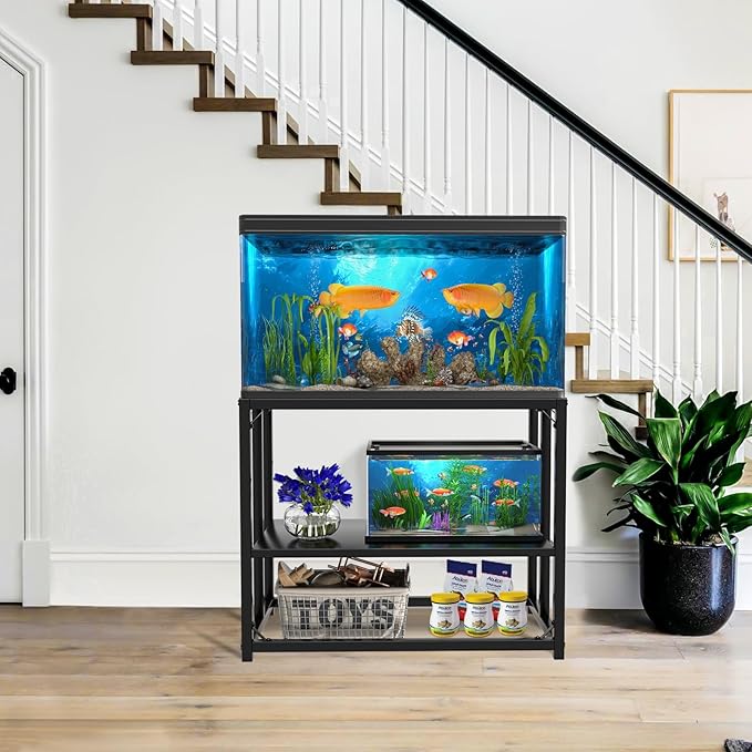 40 Gallon Tank Stand, Fish Tank Stand, Adjustable Aquarium Stand, Heavy Duty Metal Reptile Tank Stand Terrarium Stand for Home Office, 660LBS Capacity, 36.5" x 18.5" x 29.5"