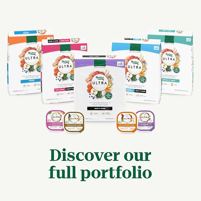 Nutro Ultra Adult Small Breed Dry Dog Food, Chicken, Lamb and Salmon Protein Trio, 3.5 lb. Bag