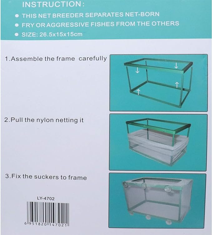 Aquarium Mesh Hatchery Breeder Plastic Frame Fish Tank Separation Breeding Net