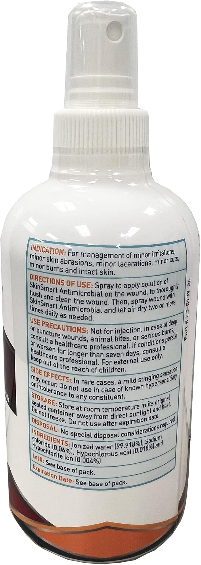 SkinSmart Antimicrobial Wound Therapy, Hypochlorous Acid Safely Removes Bacteria so Wounds Can Heal, Travel Size 2 Ounce Spray (Pack of 3)