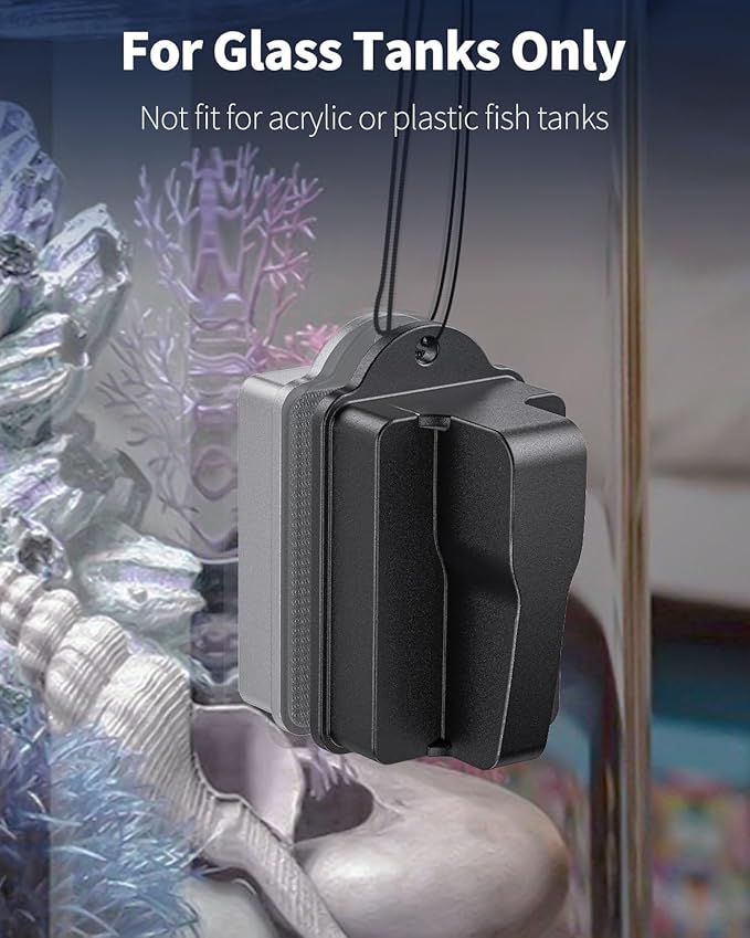 Pawfly Aquarium Magnet Glass Cleaner Fish Tank Magnet Brush Alage Scraper for 3/5 Inch Thick Glass (Not for Acrylic & Plastic Tanks)