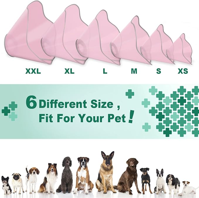 Supet Dog Cone Adjustable Pet Recovery Collar for Large Medium Dogs After Surgery Dog Protective Cone Collar