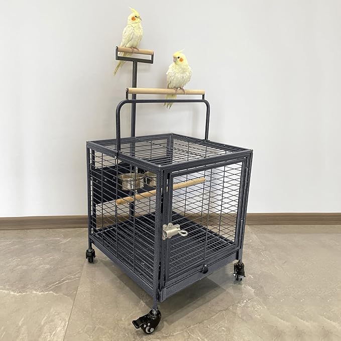 Travel Bird Cage, Easy to wheel or carry. castor Wheels included