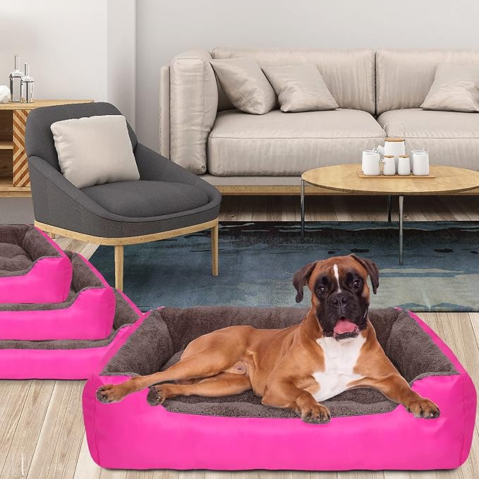 PUPPBUDD Dog Beds for Extra Large Dogs, Rectangle Washable Dog Bed Comfortable and Breathable Pet Sofa Warming Orthopedic Dog Bed for Jumbo Dogs